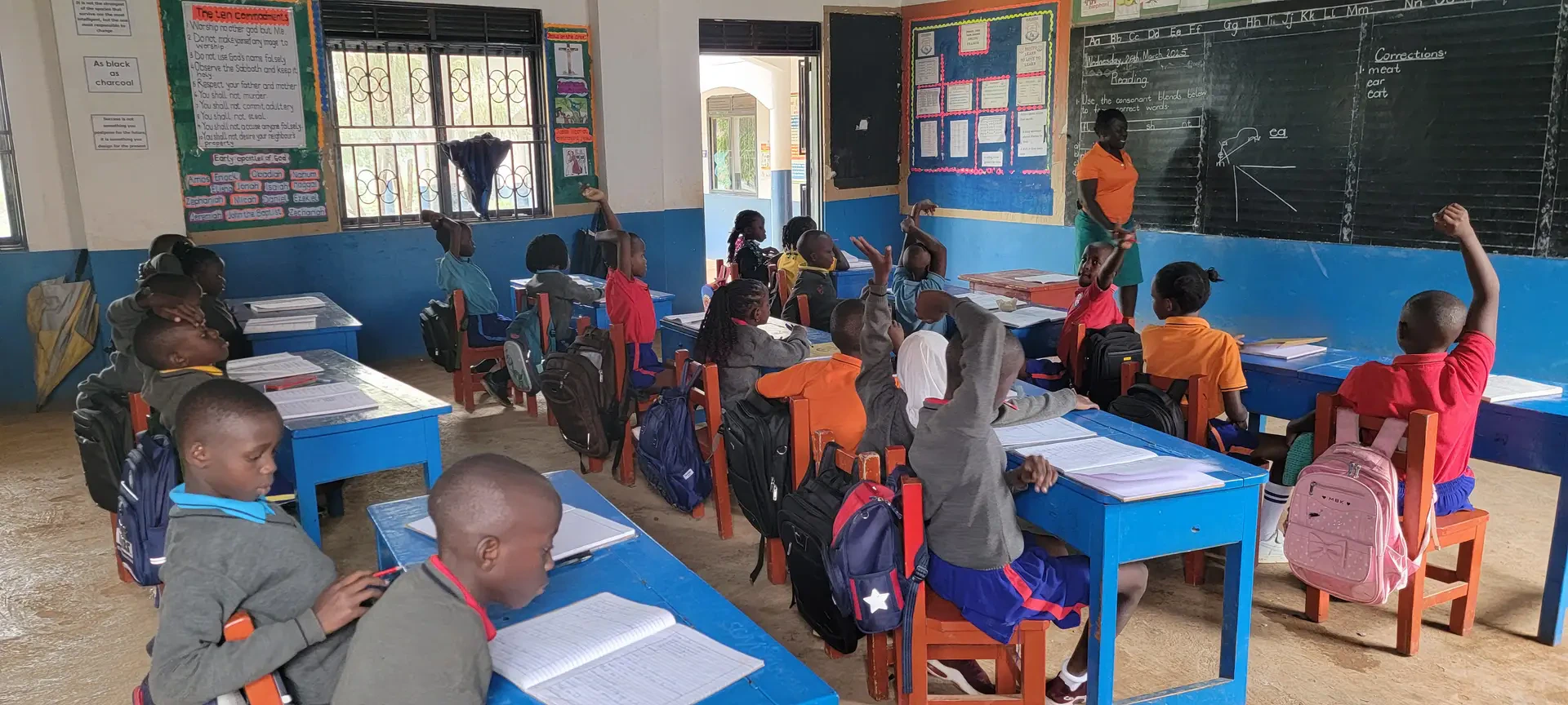 Pupils participating in a lesson