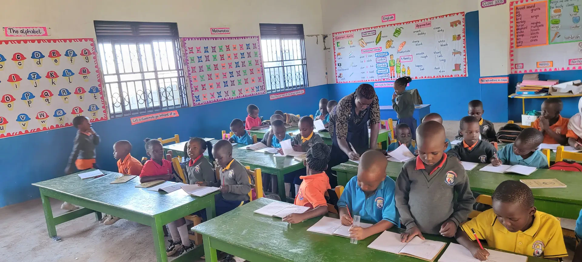 Pupils learning in class